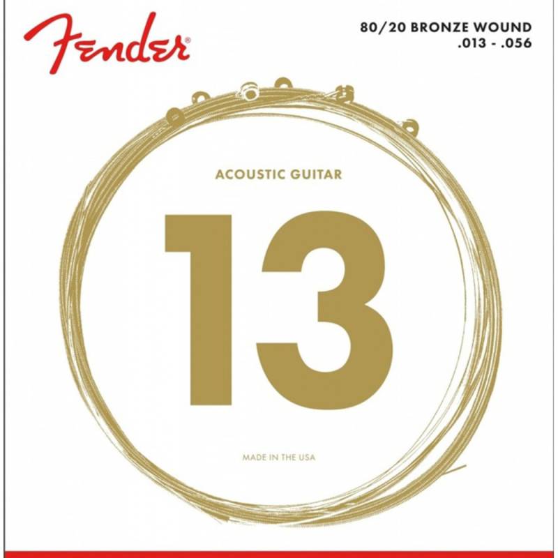 Струни для акустичної гітари Fender 70M 80/20 Bronze 13/56
