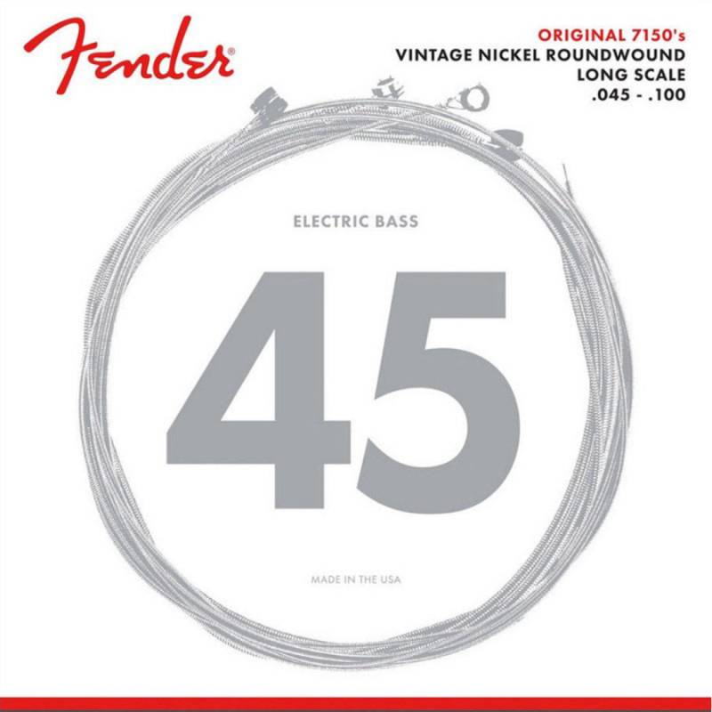 Струни для бас-гітари Fender 7150ML Pure Nickel Roundwound Medium Light Long Scale 45/100