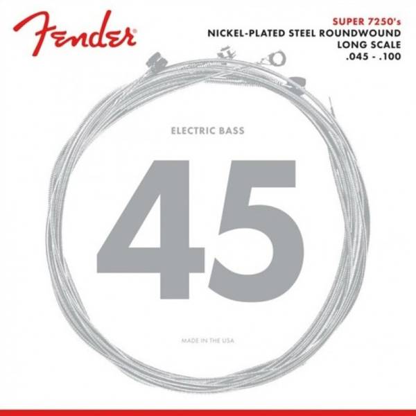 Струни для бас-гітари Fender 7250ML Nickel Plated Steel Roundwound Medium Light 45/100