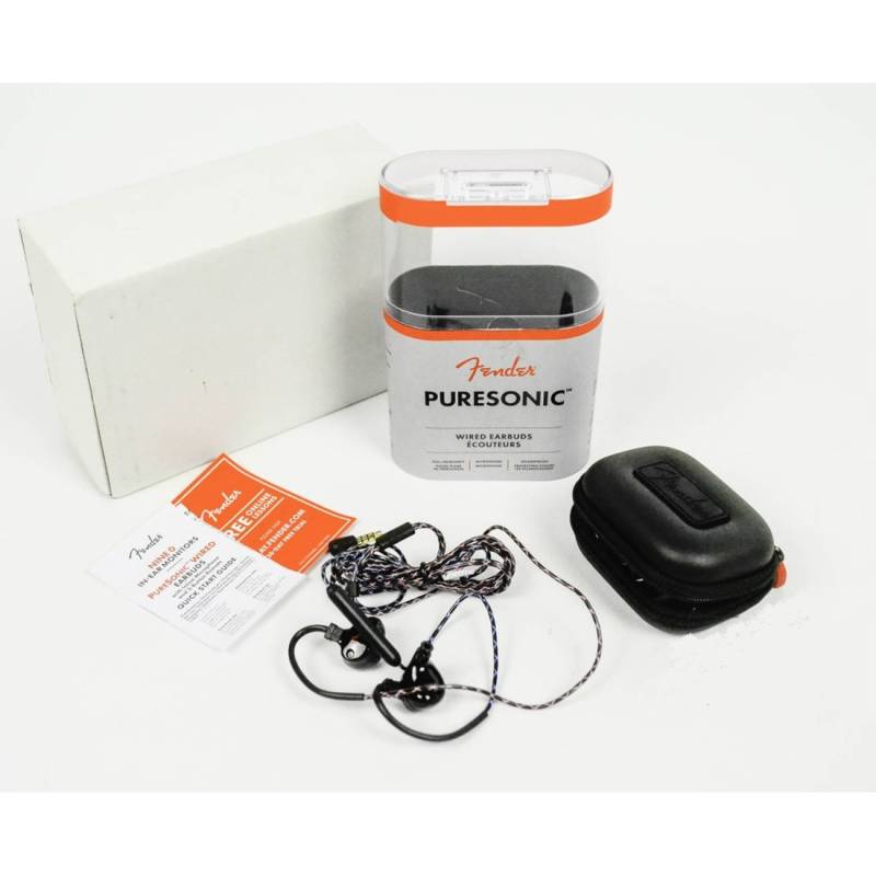 Fender Puresonic Wired Earbuds Black Metallic