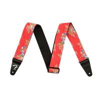 Ремень для гитары FENDER STRAP 2" HAWAIIAN STRAPS RED FLORAL