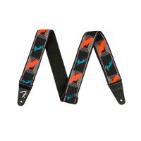 Ремень для гитары FENDER STRAP 2" NEON MONOGRAMMED BLUE ORANGE