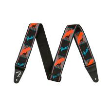 Ремень для гитары FENDER STRAP 2" NEON MONOGRAMMED BLUE ORANGE