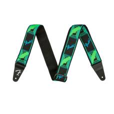 Ремень для гитары FENDER STRAP 2" NEON MONOGRAMMED GREEN BLUE