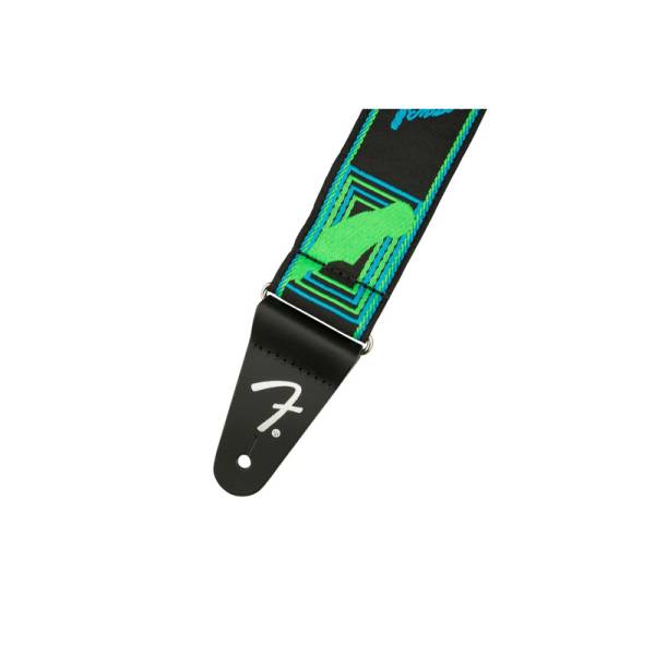 Ремень для гитары FENDER STRAP 2" NEON MONOGRAMMED GREEN BLUE