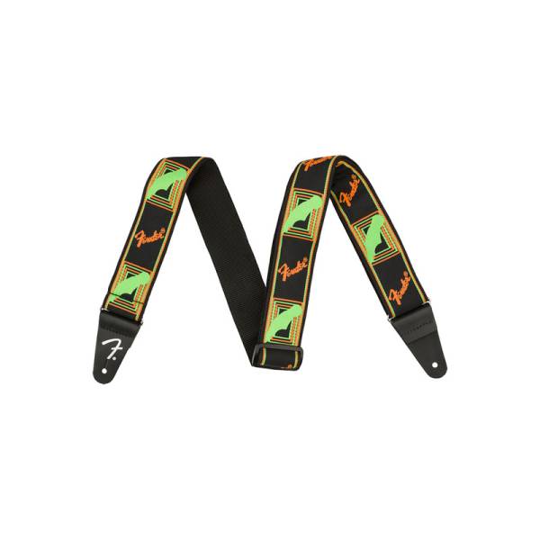 Ремінь для гітари FENDER STRAP 2" NEON MONOGRAMMED GREEN ORANGE