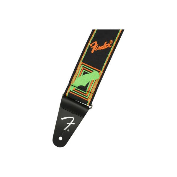 Ремінь для гітари FENDER STRAP 2" NEON MONOGRAMMED GREEN ORANGE