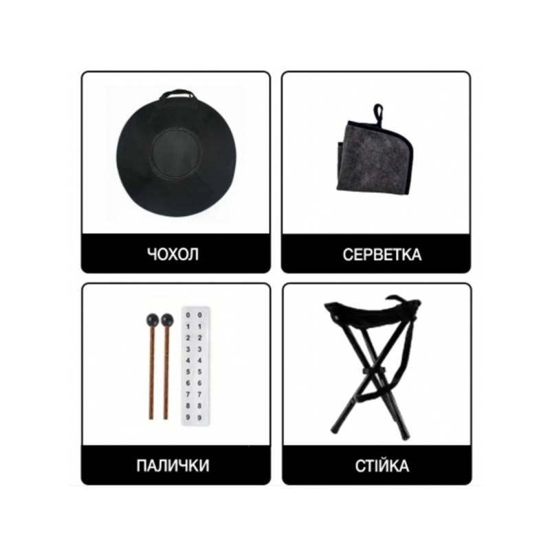 Ханг FZONE HP18I9N (BLACK) - Handpan Drum 18"