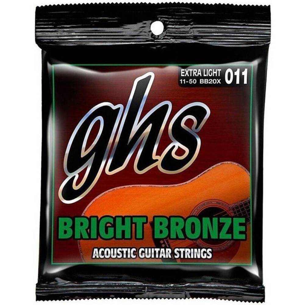 Струны для акустической гитары GHS BB20X Bright Bronze Extra Light 11/50