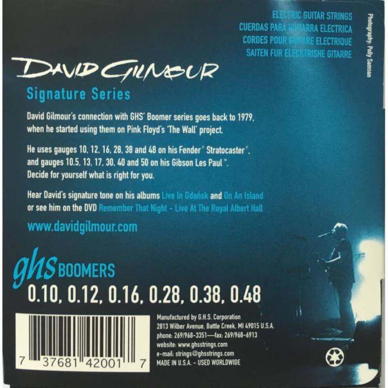 Струны для электрогитары GHS GB-DGF Boomers David Gilmour Signature 10/48