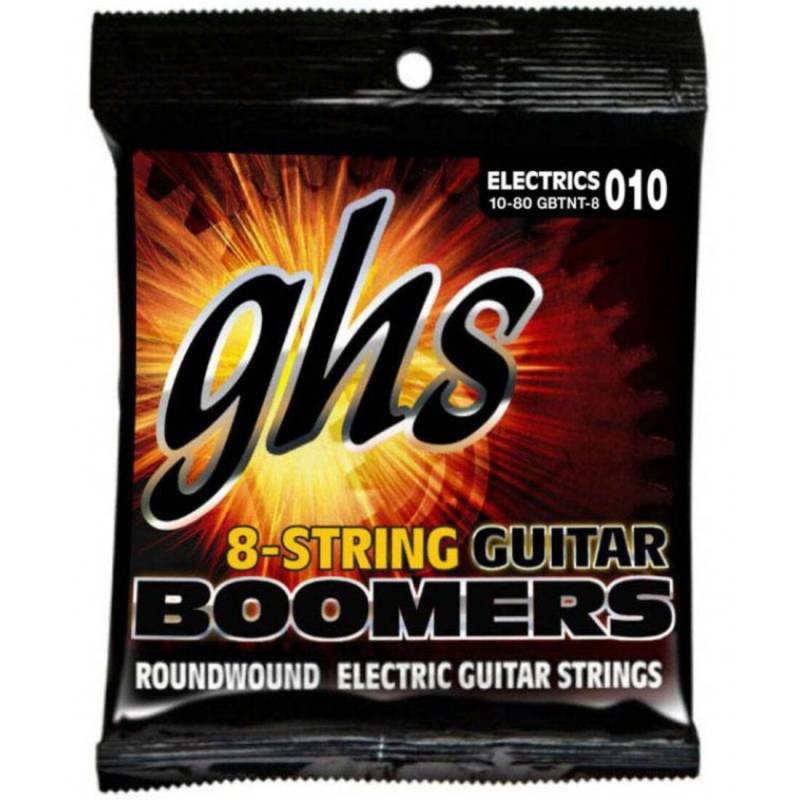 Струны для электрогитары GHS GBTNT-8 Boomers Thin-Thick 8-Strings 10/80