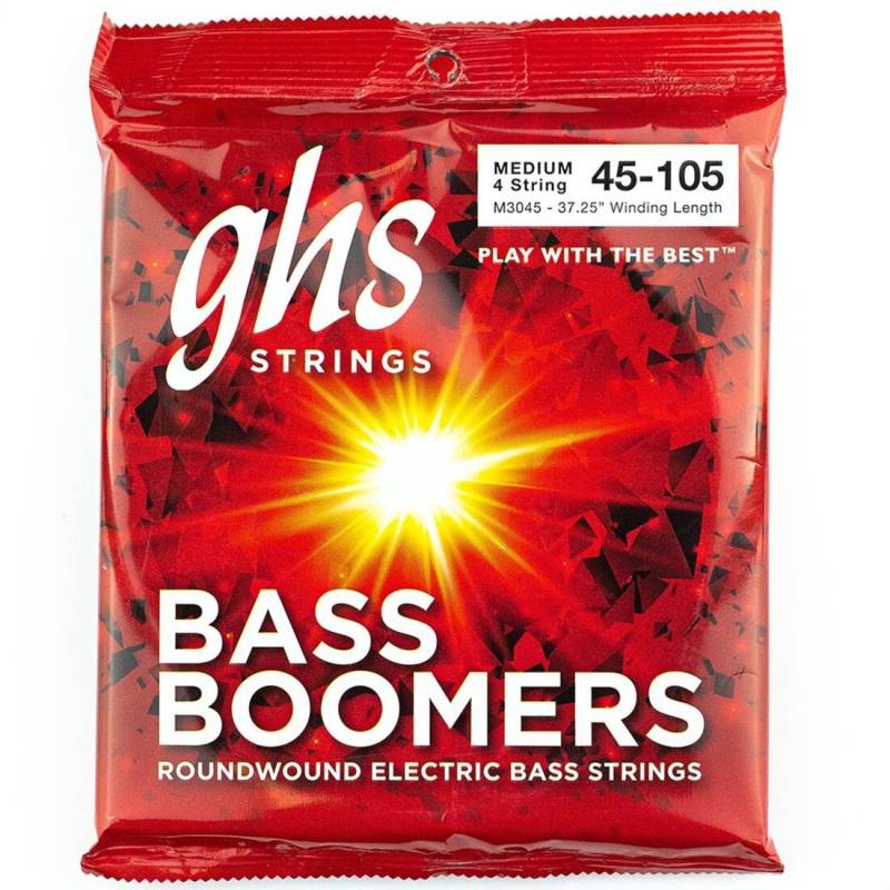 Струны для бас-гитары GHS M3045 Boomers Roundwound Medium 45/105