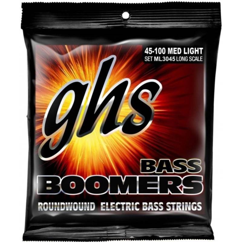 Струны для бас-гитары GHS ML3045 Boomers Roundwound Medium Light 4-String 45/100