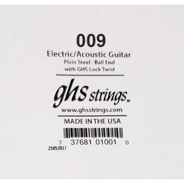 Струна GHS 009 Plain Steel  Ball End .009