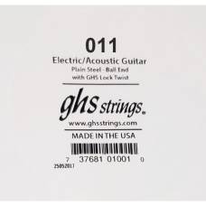 Струна GHS 011 Plain Steel  Ball End .011