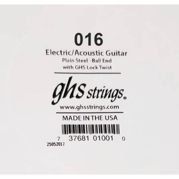 Струна GHS 016 Plain Steel  Ball End .016