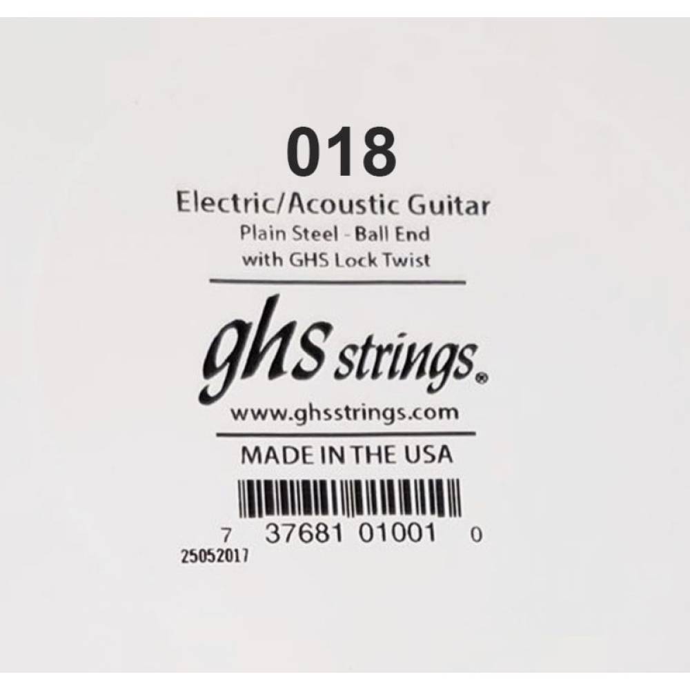 Струна GHS 018 Plain Steel  Ball End .018