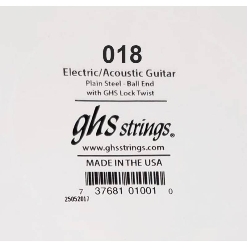 Струна GHS 018 Plain Steel  Ball End .018