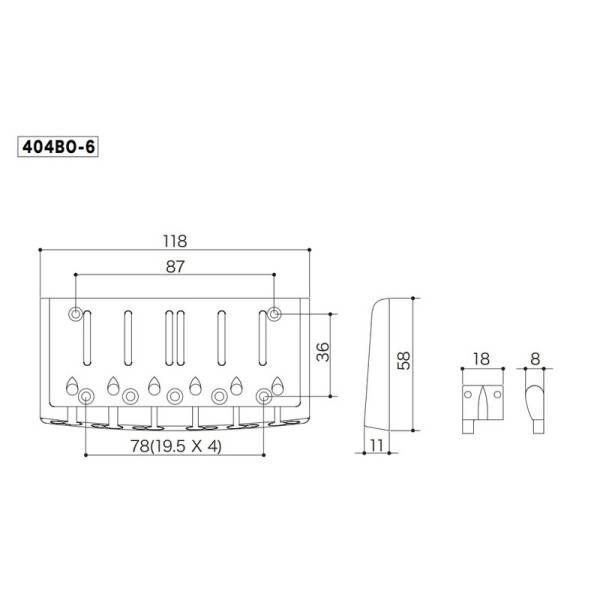 Бридж GOTOH 404BO-6 (B)
