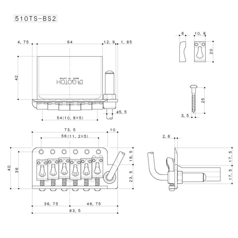 Тремоло GOTOH 510TS-BS2 (C)
