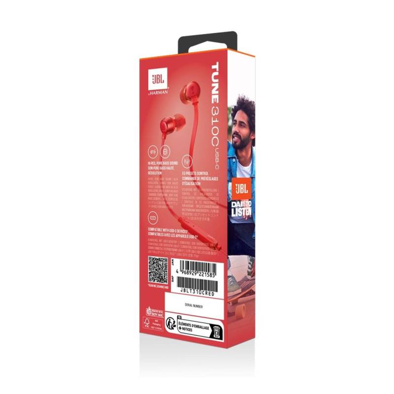 Наушники открытые JBL TUNE 310C RED