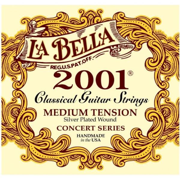 Струни для класичної гітари La Bella 2001M Silver Plated Medium Tension
