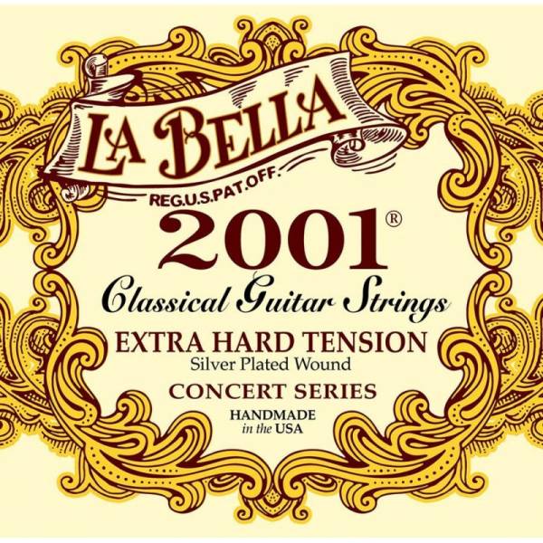 Струни для класичної гітари La Bella 2001XH Silver Plated Extra Hard Tension