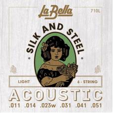 Струни для акустичної гітари La Bella 710L Silk and Steel Light 11/51