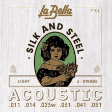 Струны для акустической гитары La Bella 710L Silk and Steel Light 11/51