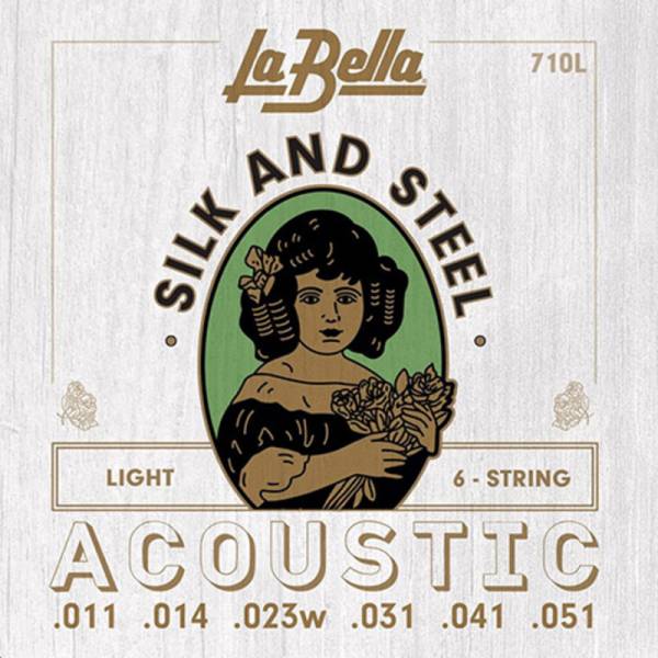 Струни для акустичної гітари La Bella 710L Silk and Steel Light 11/51