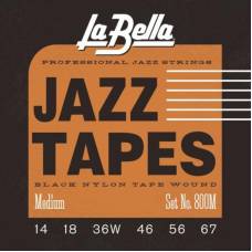 Струни для електрогітари La Bella 800M Jazz Tapes Black Nylon Medium 14/67