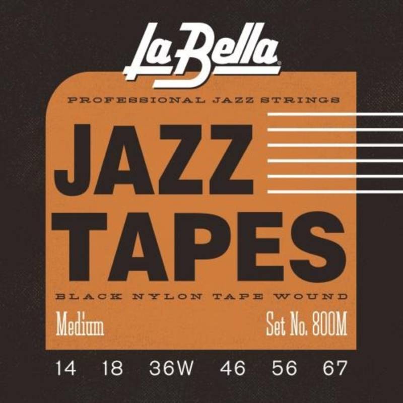 Струни для електрогітари La Bella 800M Jazz Tapes Black Nylon Medium 14/67