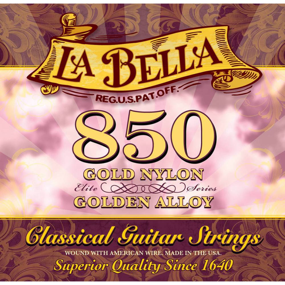 Струны для классической гитары La Bella 850 Elite Nylon Golden Alloy Medium