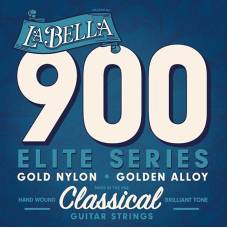 Струны для классической гитары La Bella 900 Elite Nylon Polished Golden Alloy