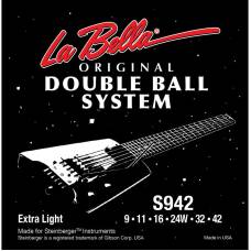Струни для електрогітари La Bella S942 Double Ball Steinberger Extra Light 9/42