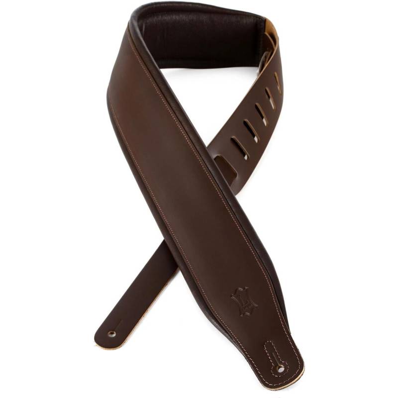 Ремень для гитары LEVY'S M26PD-DBR_DBR Amped Leather Series (Dark Brown)