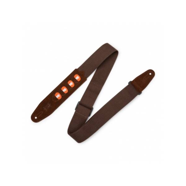 Ремень для гитары Levy's MC2PH-BRN PickPocket Cotton Series (Brown)