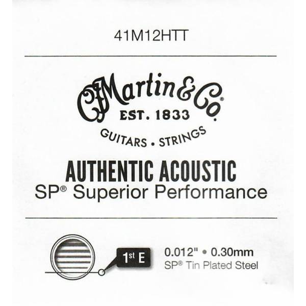 Струна Martin 41M12HTT Authentic Tin Plated Plain Steel .012