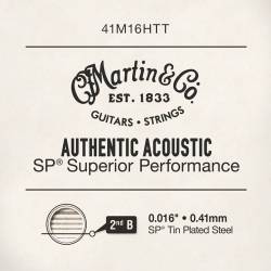 Струна Martin 41M16HTT Authentic Tin Plated Plain Steel .016