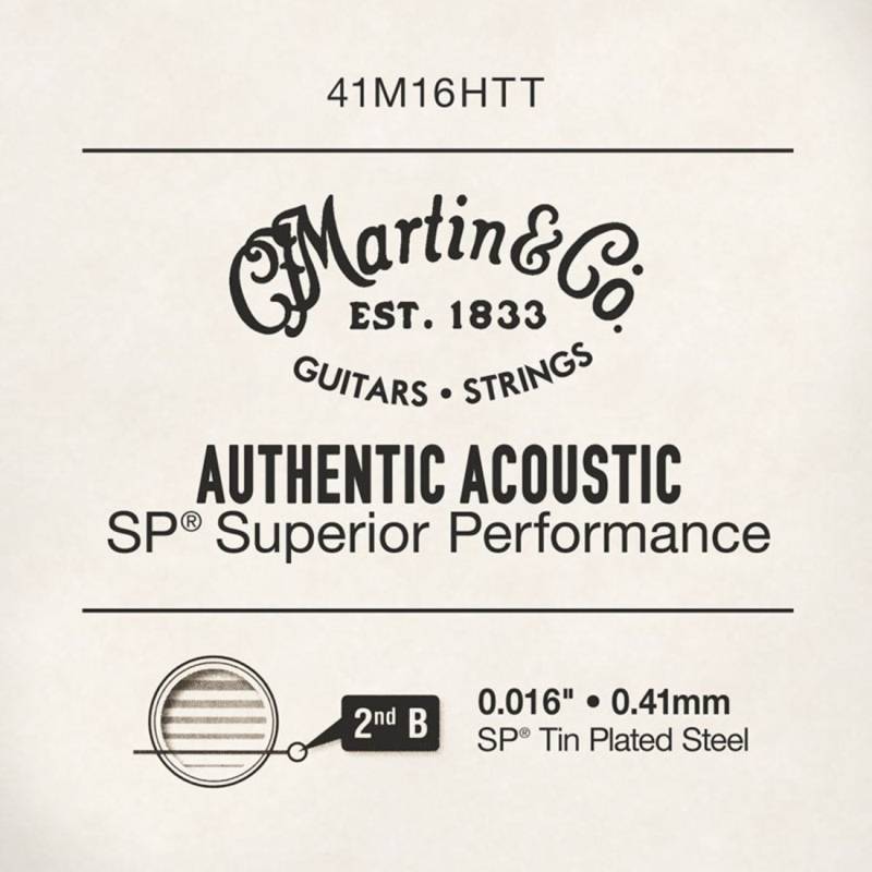 Струна Martin 41M16HTT Authentic Tin Plated Plain Steel .016