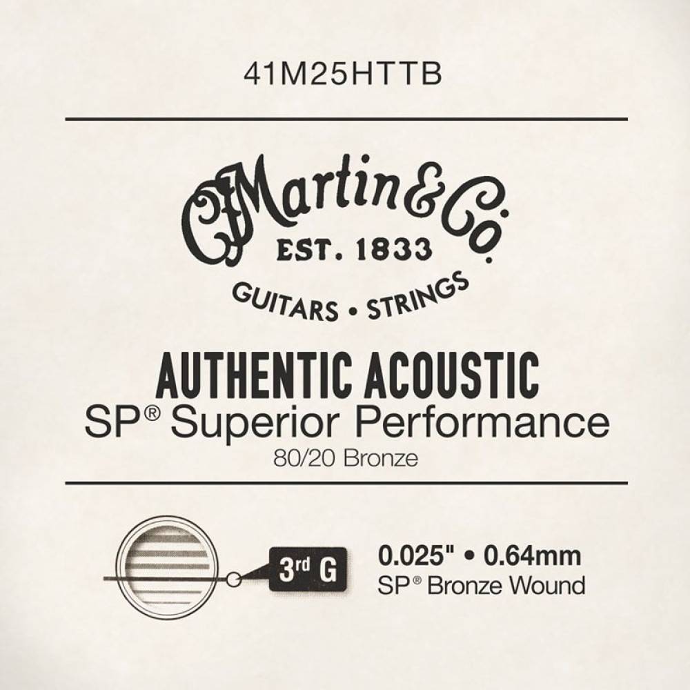 Струна Martin 41M25HTTB Authentic 80/20 Bronze .025
