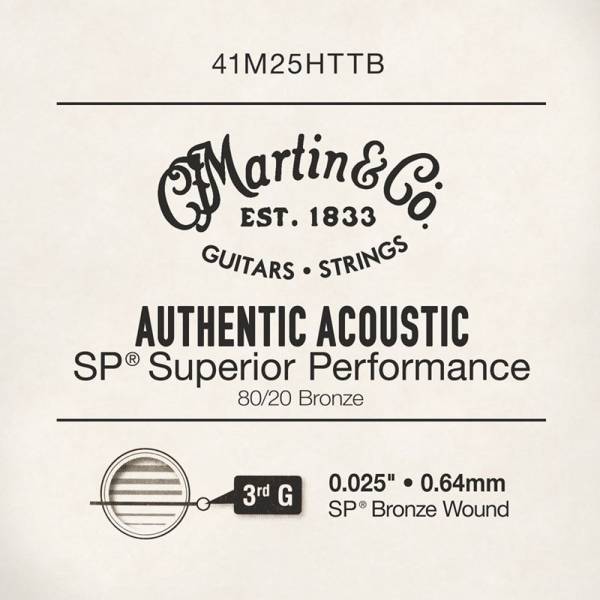 Струна Martin 41M25HTTB Authentic 80/20 Bronze .025
