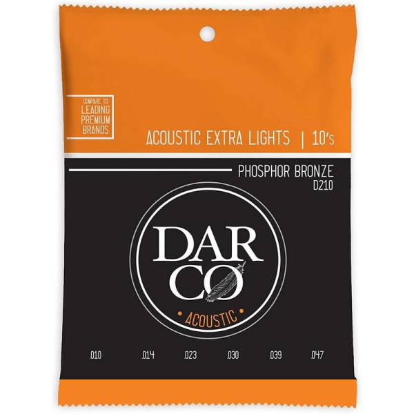 Струни для акустичної гітари Martin D210 Darco Phosphor Bronze Extra Light 10/47
