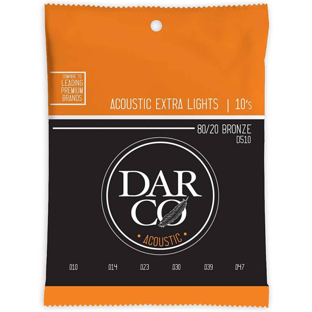 Струни для акустичної гітари Martin D510 Darco 80/20 Bronze Extra Light 10/47