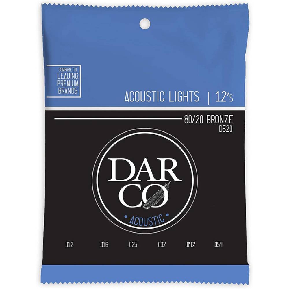 Струни для акустичної гітари Martin D520 Darco 80/20 Bronze Light 12/54