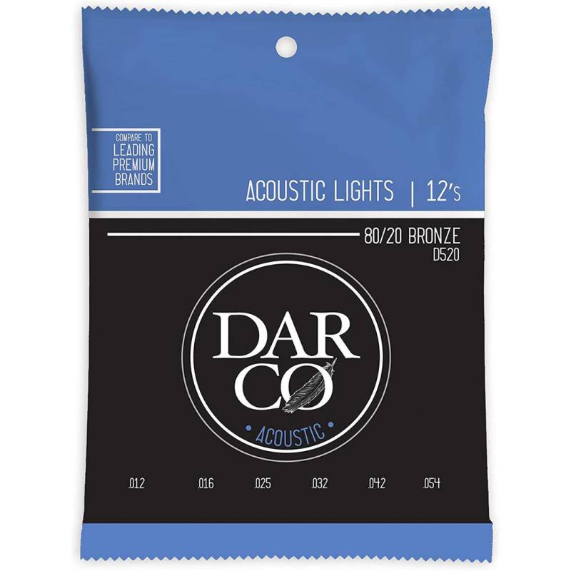 Струны для акустической гитары Martin D520 Darco 80/20 Bronze Light 12/54
