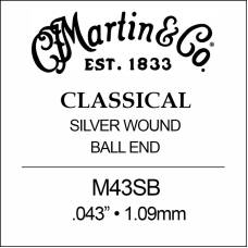 Струна Martin M43SB Silver Wound 6th Classical String Ball End .043