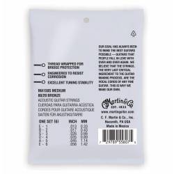 Струни для акустичної гітари Martin MA150S Marquis Silked 80/20 Bronze Medium 13/56
