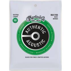 Струни для акустичної гітари Martin MA170S Marquis Silked 80/20 Bronze Extra Light 10/47