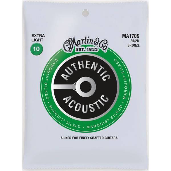 Струны для акустической гитары Martin MA170S Marquis Silked 80/20 Bronze Extra Light 10/47